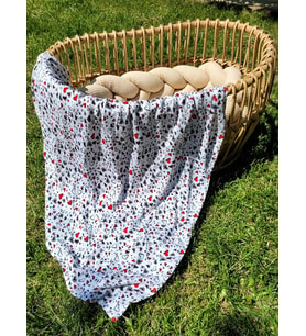 Çok Amaçlı Bambu Kız-erkek Bebek/çocuk Müslin Örtü & Battaniyesi 120x120cm DESENLİ (Siyah)