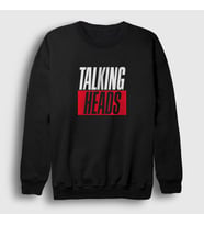 Presmono Unisex Beyaz Logo Talking Heads Sweatshirt 491988tt (Siyah)