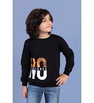 Toontoy Erkek Çocuk  Baskılı Sweatshirt (Siyah)