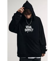 Unisex Usual Suspect Sırt Baskılı Sweatshirt (Siyah)