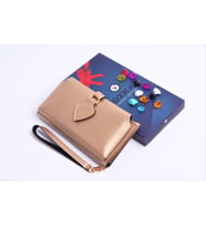 ÖZKA LEATHER - Kişiye Özel Telefon Bölmeli Trend Kadın Cüzdan (Gold)