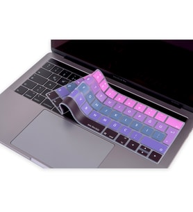 MacBook Pro TouchBar Klavye Koruyucu A1706 1989 2159 A1707 1990 Türkçe Ombre (Pembe-Mavi)