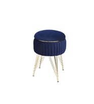 BİANCO METAL AYAKLI SEHPALI PUF (Mavi)