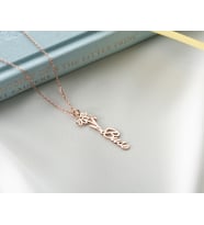 925 Ayar Gümüş Doğum Aylarına Özel Doğum Çiçeği İsimli Kolye (Rose)