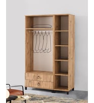 3 Kapılı 2 Çekmeceli Gardrop Elbise Dolabı 120x46x189cm (Ceviz)