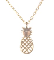 925 Ayar Gümüş Orta Ananas Kolye (Sarı)