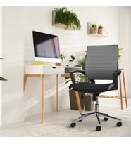 Asbir Mobilya Rigel Metal Ayaklı Çalışma Koltuğu Ofis Sandalyesi (Siyah-Gri)