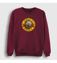 Presmono Unisex Beyaz Logo Guns N' Roses Sweatshirt 58491tt (Bordo)