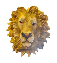 Büyük Boy Aslan Kafası Duvar Süsü (Bronz)