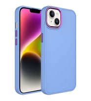 Apple iPhone 14 Kılıf Metal Çerçeve ve Buton Tasarımlı Silikon Zore Luna Kapak (Lila)