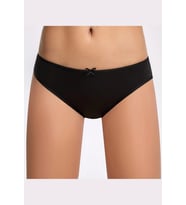 Likralı Fiyonklu Kadın Bikini Külot   10 Adet (Siyah)