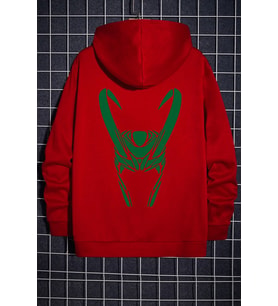 Unisex Floki Baskılı Sweatshirt (Kırmızı)