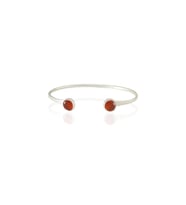 Kadir Jewellery 925 Ayar Gümüş Kaplama El İşçiliği Zirkon Taşlı Kadın Charm Bileklik (Kırmızı)