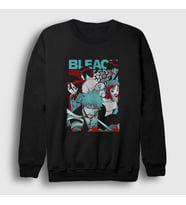 Presmono Unisex Beyaz Poster Anime Bleach Sweatshirt 128192tt (Siyah)