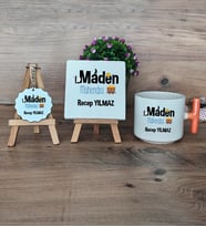 Maden Mühendisi Hediye Seti Kupa Bardak T Kulplu, Dekoratif Taş, Anahtarlık Mühendisler Günü Hediyesi (Model 7)