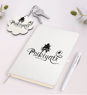 BK Gift Kişiye Özel Psikiyatr Siyah Defter Kalem Ve Anahtarlık Hediye Seti (Model 2)