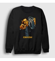 Presmono Unisex Beyaz Radio Eminem Sweatshirt 155928tt (Siyah)