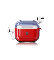 Apple Airpods 3. Nesil Uyumlu Kılıf Shockproof Silikon Renkli Uyumlu Kılıf (Kırmızı-Mavi)