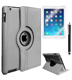 Apple iPad 2 3 4 Zore Dönebilen Standlı Tablet Kılıfı (Gri)