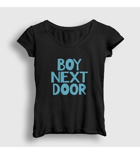 Presmono Kadın Beyaz Logo K Pop Boynextdoor T-Shirt 490928tt (Siyah)