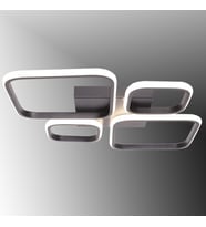 TT050-SY TT Aydınlatma Baklava Desen Mat Siyah 4 lü Led Avize (Sarı)