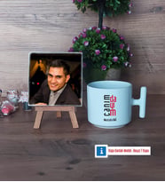 Dayıya Hediye Fotoğraflı Dekoratif Taş, Kupa Bardak Beyaz Hediye (Model 12)