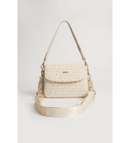 Just Polo Yeni Sezon Kolon Askılı 4 Bölmeli Kadın Omuz Çantası 25x15cm PBU2174 (Krem)