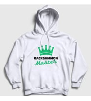 Presmono Unisex Beyaz Backgammon Master Tavla Ustası Oyun Kapüşonlu Sweatshirt 417230tt (Beyaz)
