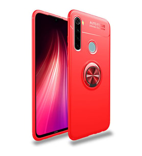 Xiaomi Redmi Note 8T Kılıf Yüzüklü Magnetli Ravel Case (Kırmızı)