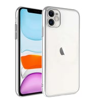 Apple iPhone 11 Kılıf Renkli Çerçeveli Zore Riksos Silikon Kılıf (Gümüş)