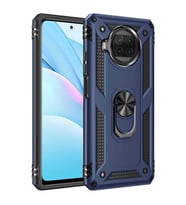Xiaomi Mi 10T Lite 5G Kılıf Zore Vega Yüzük Standlı Zırh Kılıf (Mavi)