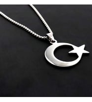 Pigado Paslanmaz Çelik Zincirli Ayyıldız Kolye (Gri)