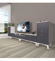 Decoraktiv Eko 9200 Mdf Gold Tv Ünitesi Tv Sehpası (Beyaz - Antrasit)