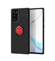 Samsung Galaxy Note 20 Kılıf Yüzüklü Magnetli Ravel Case (Siyah-Kırmızı)