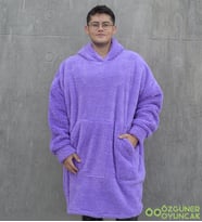 Peluş Polar Giyilebilir Battaniye Pijama (Lila)