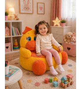 Özgüner Oyuncak Civciv Pelüş Bebek Çocuk Koltuğu (%100 Yerli) (Sarı)