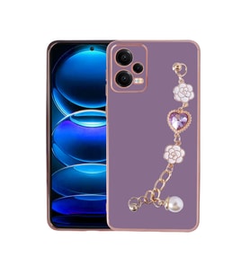 Xiaomi Redmi Note 12 4G Kılıf El Tutamaçlı Kamera Korumalı Zore Taka Silikon Kapak (Mor)
