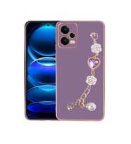 Xiaomi Redmi Note 12 4G Kılıf El Tutamaçlı Kamera Korumalı Zore Taka Silikon Kapak (Mor)