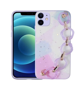 Apple iPhone 12 Kılıf Zore Elsa El Askılı Tutacaklı Kılıf (Lila)