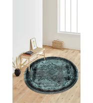 Dijital Baskılı Kaymaz Taban Yıkanabilir Yuvarlak Salon Halısı Koridor Halısı Paspas NDY-SD-278 (Yeşil)