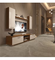 Decoraktiv Eko 5D Slm Dvd Tv Ünitesi Tv Sehpası (Beyaz - Kahverengi)