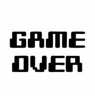Game Over Araba Sticker siyah 18x9 CM (Siyah)