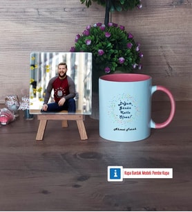 Doğum Günü Hediyesi Fotoğraflı Dekoratif Taş, Kupa Bardak Beyaz Hediye (Model 6)