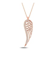 Zirkon Taşlı Kanat Kolye (Rose)