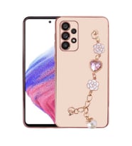 Galaxy A52 Kılıf El Tutamaçlı Kamera Korumalı Taka Silikon Kılıf (Pembe)