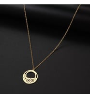 Kişiye Özel 925 Ayar Gümüş Tasarım Çiçek Kolye (Gold)