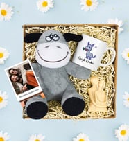 Kişiye Özel Polo Kartlı Sevimli Eşek & Mum Kupa Hediye Seti (Model 3)