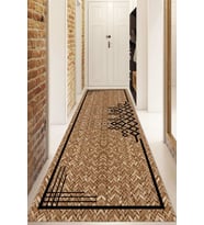 Dijital Baskılı Kaymaz Taban Yıkanabilir Modern Yolluk Ve Koridor Halısı NDU-SD-343 (Siyah)