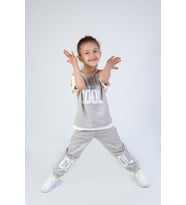 Erkek Çocuk Cool Baskılı  Alt Üst Basic Takım 2-5 Yaş (Gri)