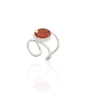 Kadir Jewellery 925 Ayar Gümüş Kaplama Zirkon Taşlı  Kadın Minimal Yüzük (Kırmızı)
